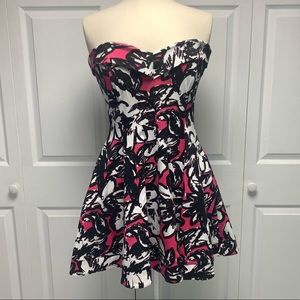 Betsey Johnson Hot Pink Strapless Fit and Flare